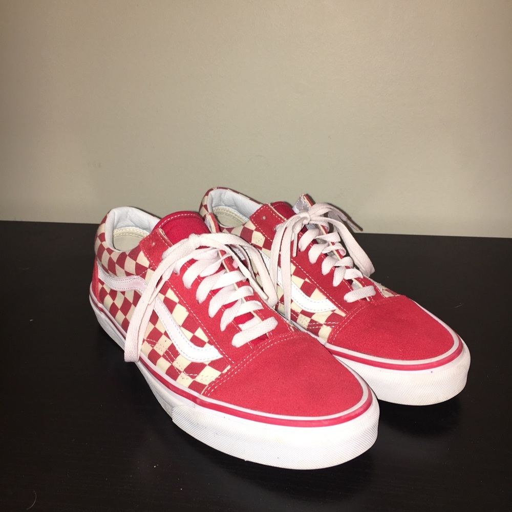vans old skool red checker men’s size 9